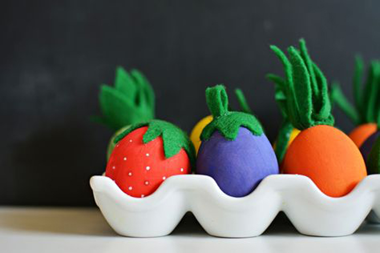 Fruit and Vegetable Easter Eggs.