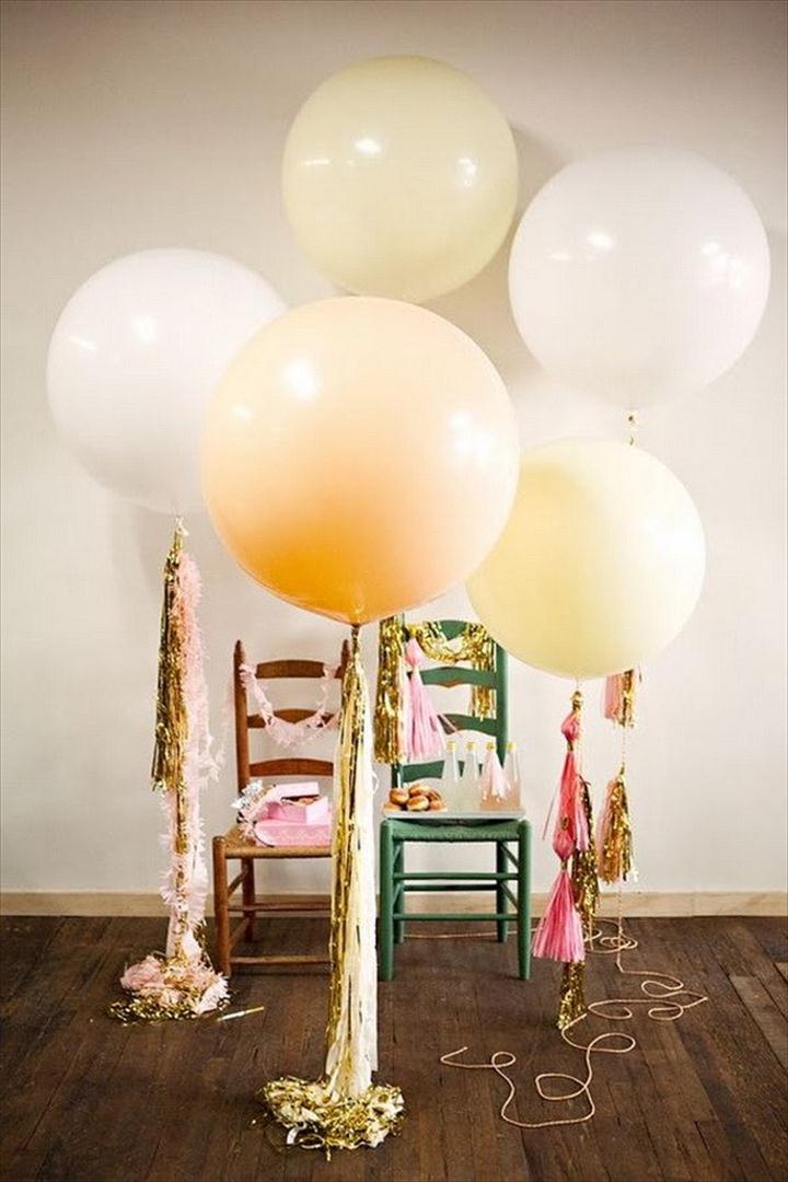 Geronimo Style Big Round Balloons With Streamers, DIY Balloon Projects