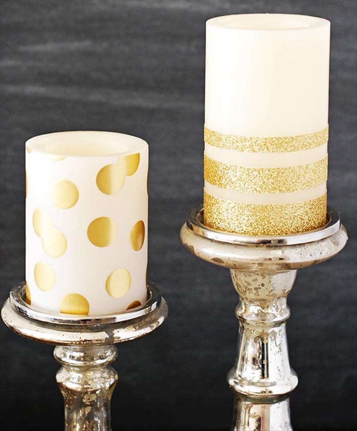 Glitter Gold Candles.