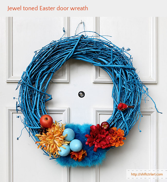 Jewel Toned Easter Door Wreath.