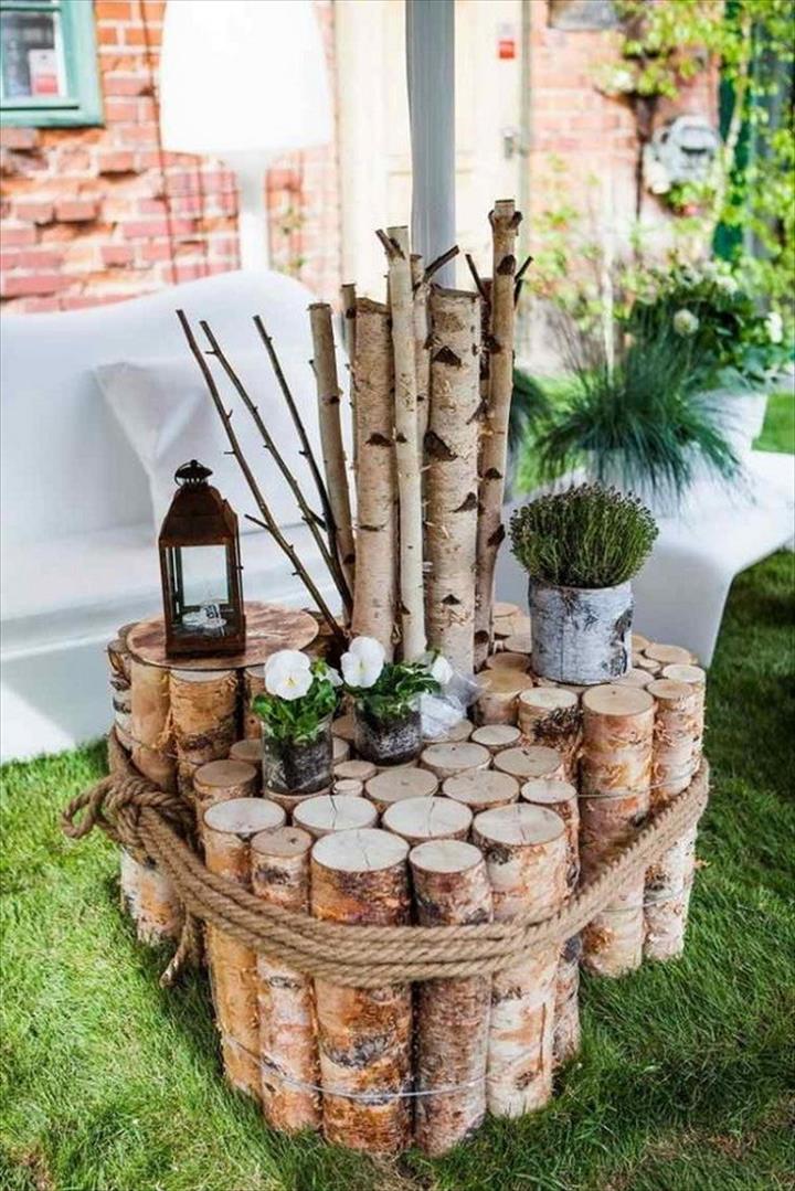 Log Side Table, DIY Log Wood Ideas