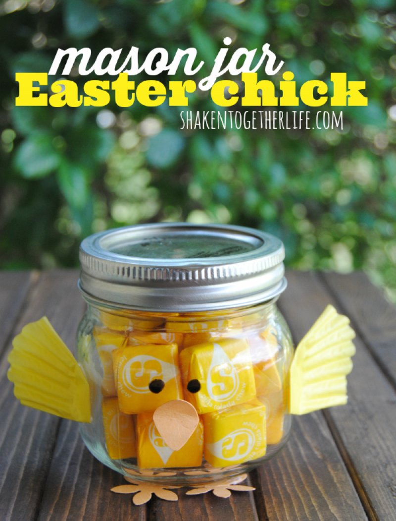 Mason Jar Easter Chick.