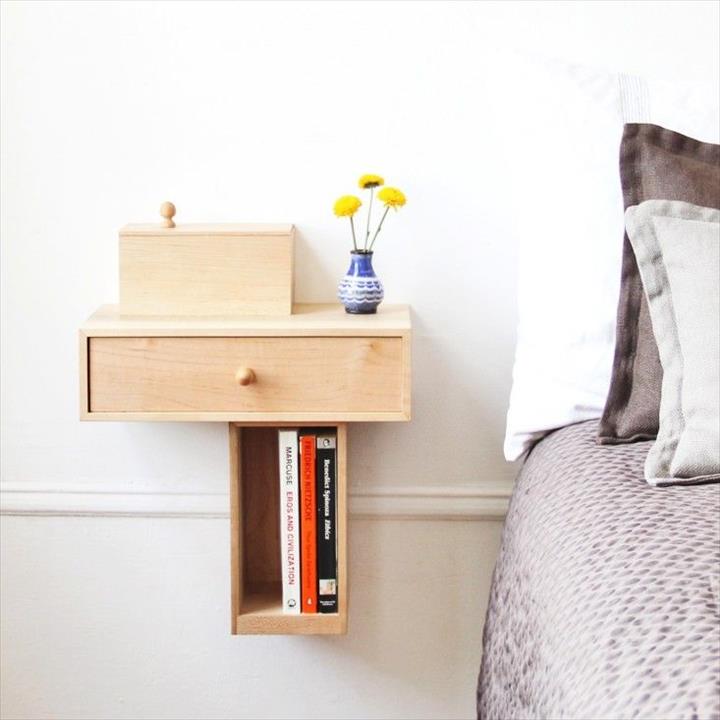 Nightstand Organizer Small Bedside Table.
