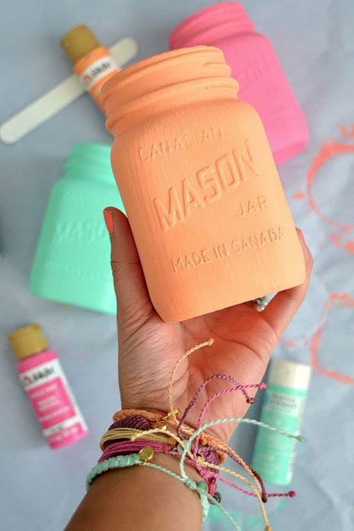 Painted Mason Jars, DIY Summer Projects