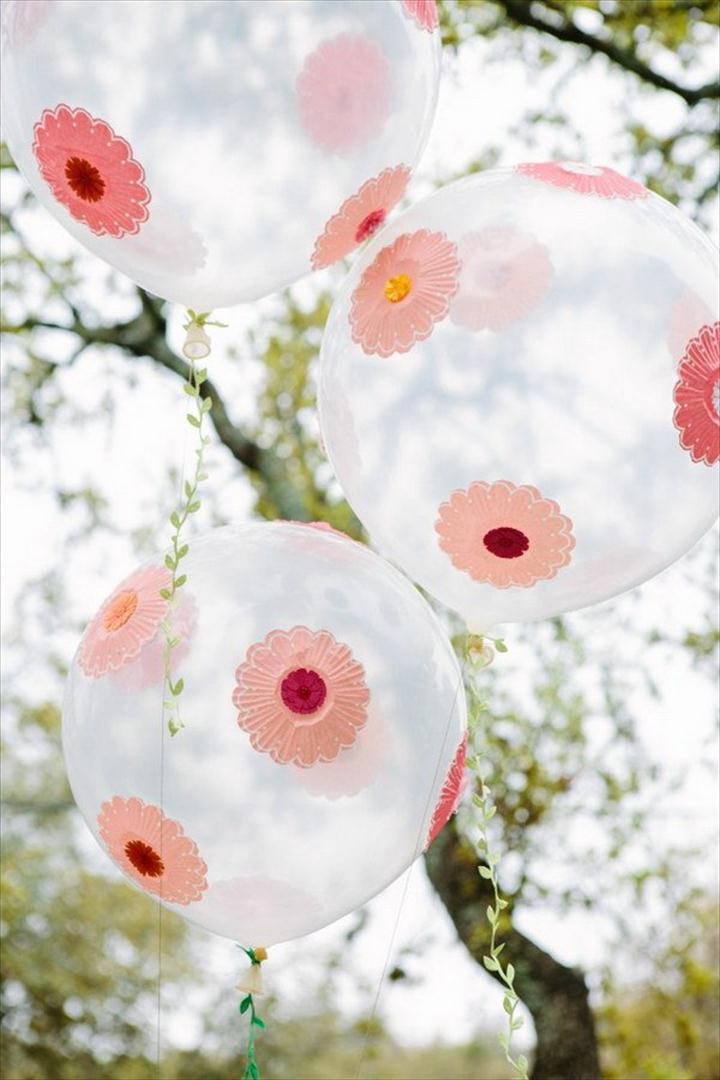 Paper Flower Decorated Balloons, DIY Balloon Projects