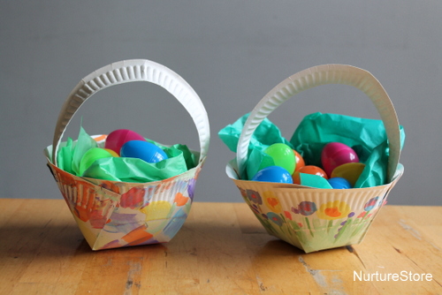 Paper Plate Easter Baskets.