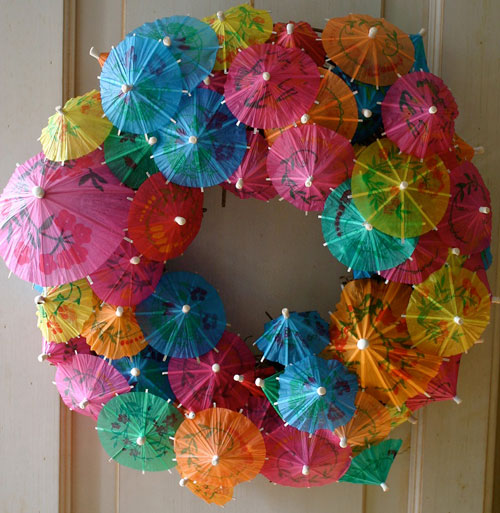 Paper Umbrella Wreath.