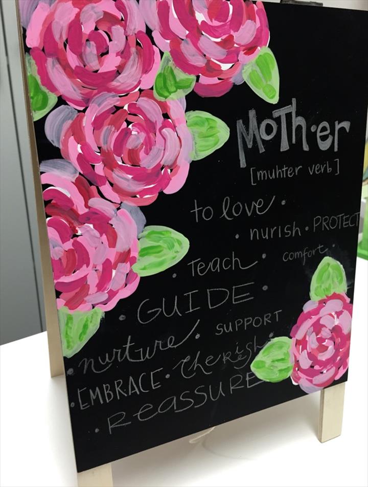 Personalized Painted DIY Floral Chalkboard.