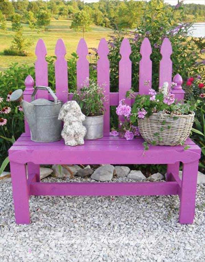 Picket Fence Garden Bench.