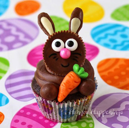Reese’s Cup Easter Bunny Cupcakes.