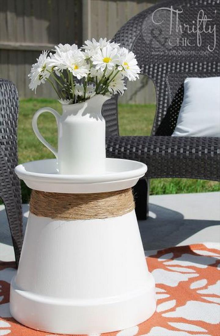 Repurposed Terracotta Pot Accent Table.