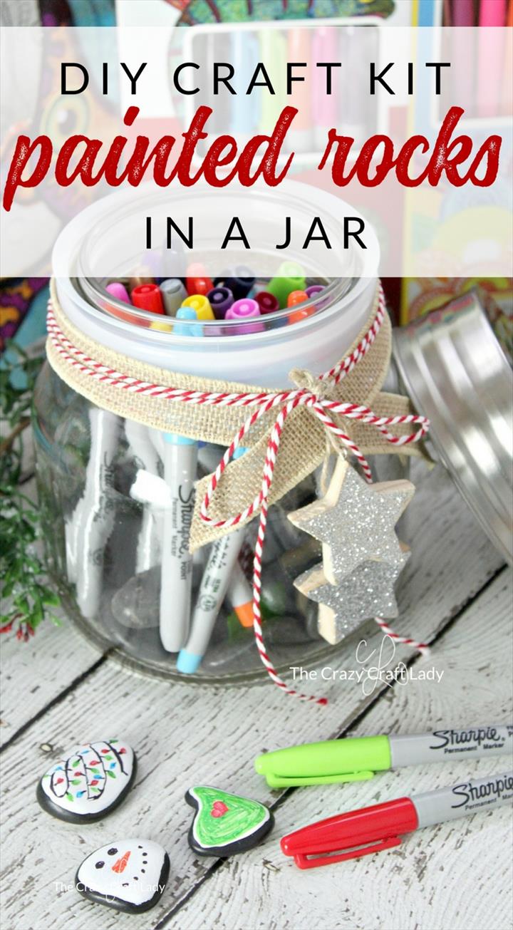 Rock Painting Kit In A Mason Jar.