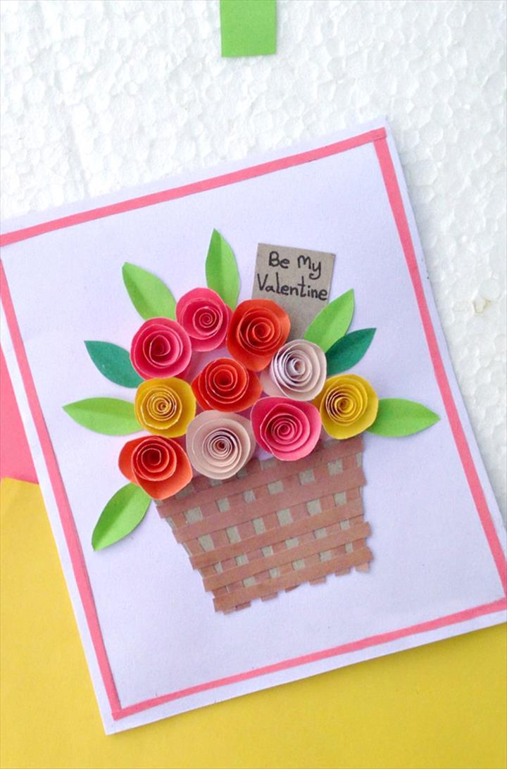 Rolled Paper Roses Mother-day Card.