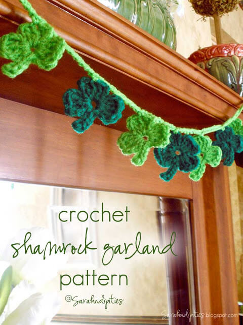 Shamrock Crochet Garland.