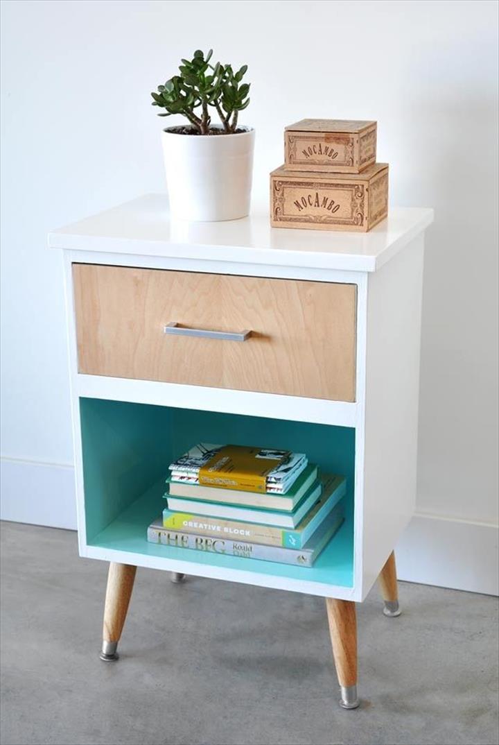 Side Table With Storage & Drawers.