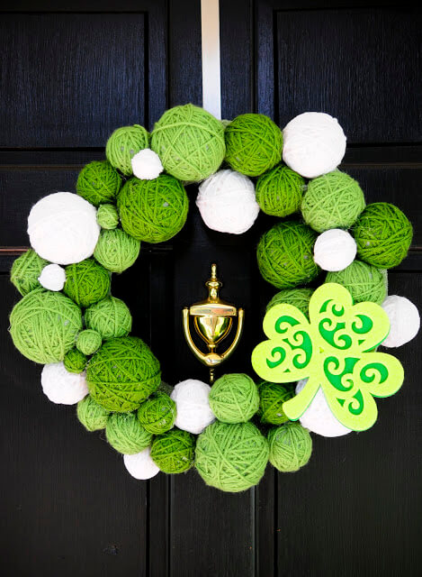 St. Patrick’s Day Yarn Wreath.