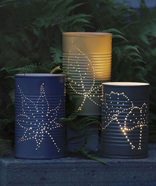 Tin Can Luminaries, DIY Summer Projects