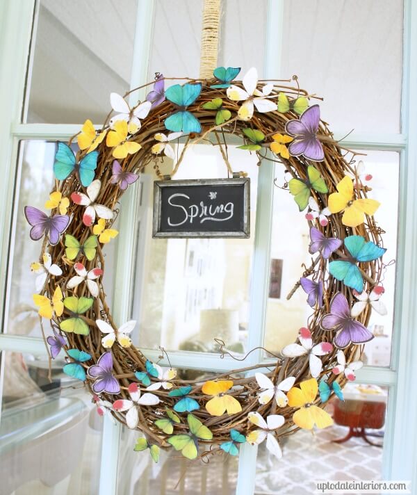 Woodland butterfly DIY Spring Wreath