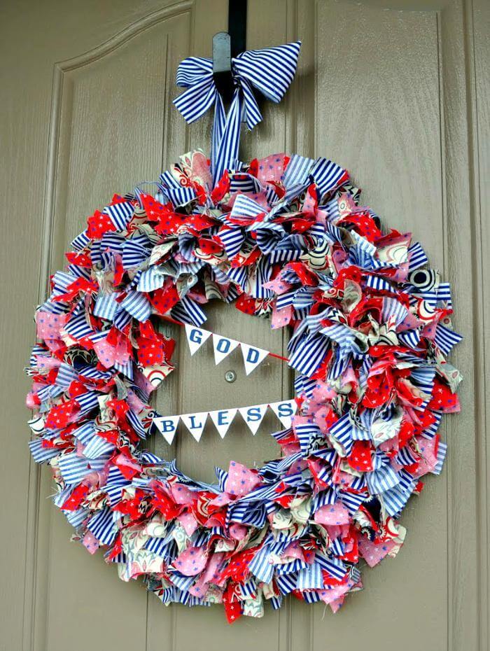 4th of July Rag Wreath.