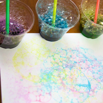 Absolutely love making bubble art using straws.