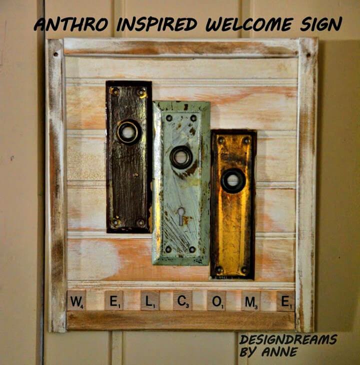 Anthro Inspired Welcome Sign.