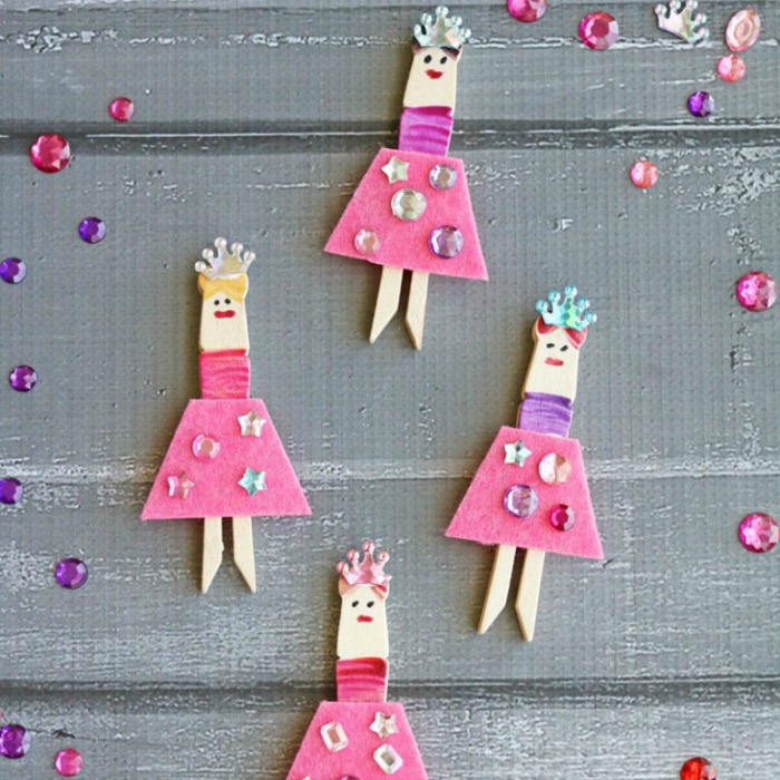 Beautiful clothespin ballerinas are super sweet.