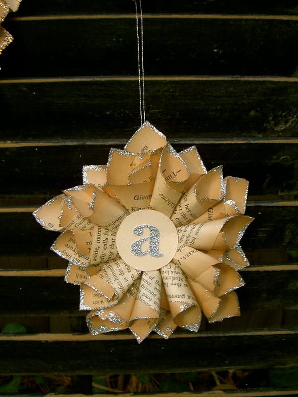 CHRISTMAS tree decorations out of book pages.