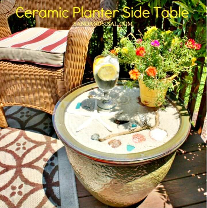 Ceramic Planter Side Table.