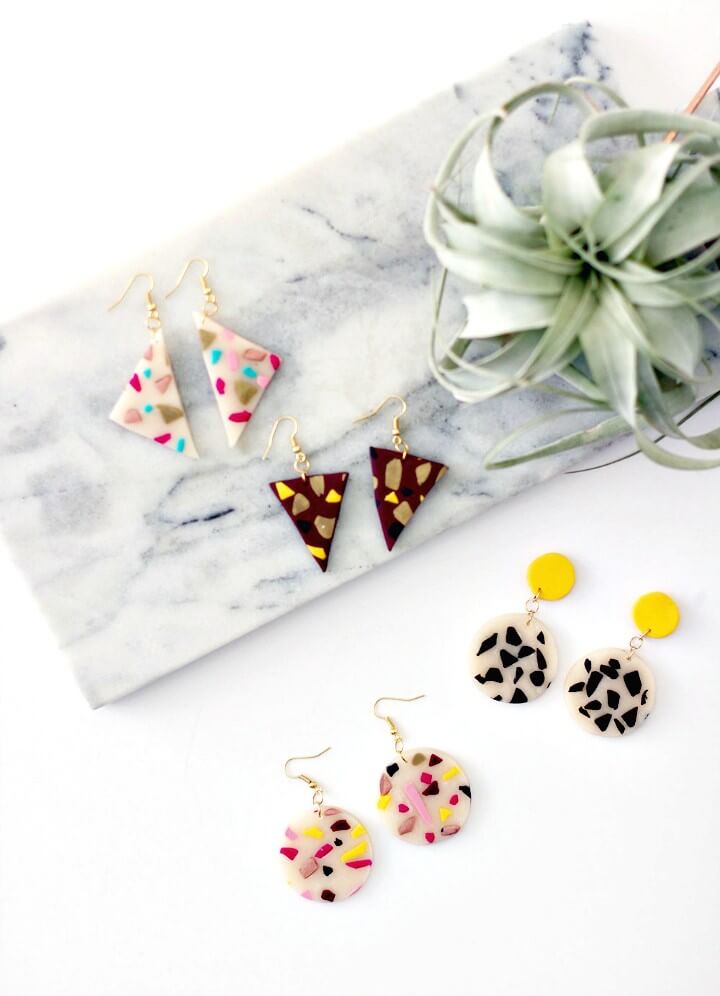 Clay Terrazzo Style Earrings.