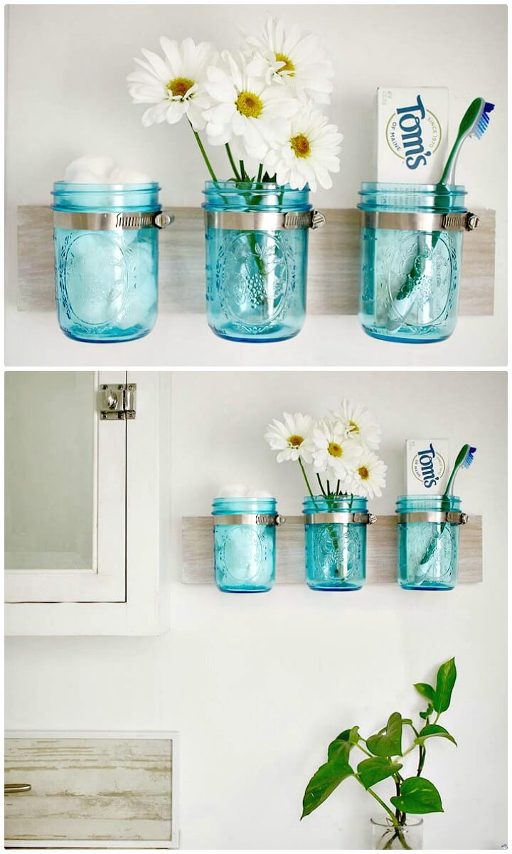 Coastal Mason Jar Organizer.