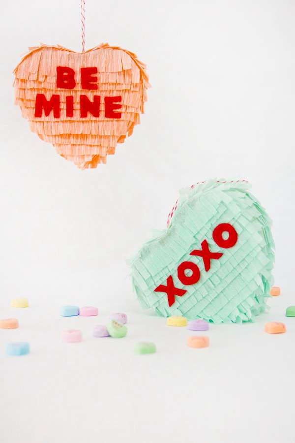 Conversation Heart Pinatas.