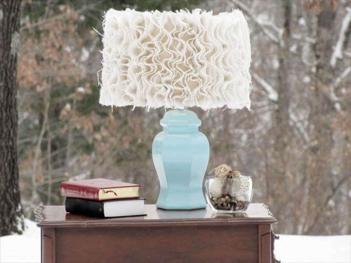 Cozy Ruffled Burlap Lampshade.