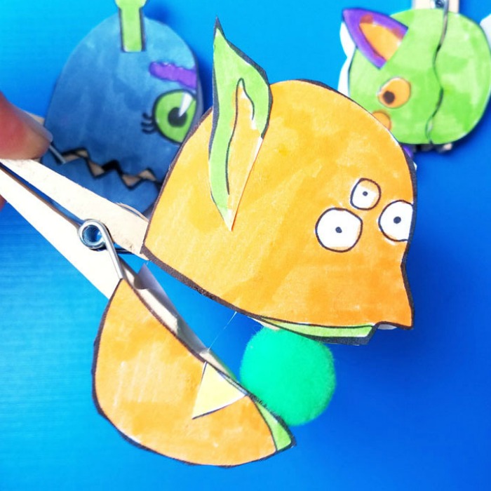 Cute clothespin monsters.
