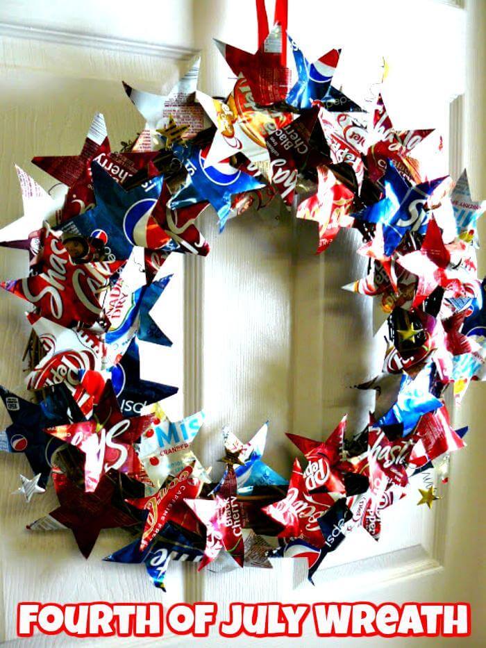 DIY 4th of July Patriotic Wreath.