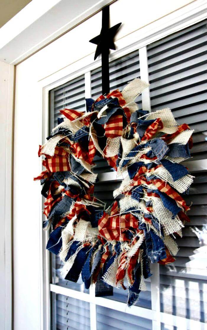 DIY 4th of July Rag Wreath.