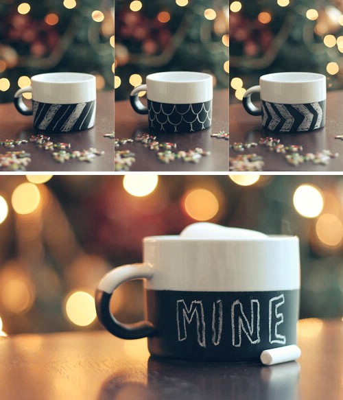 DIY Chalkboard Mugs.