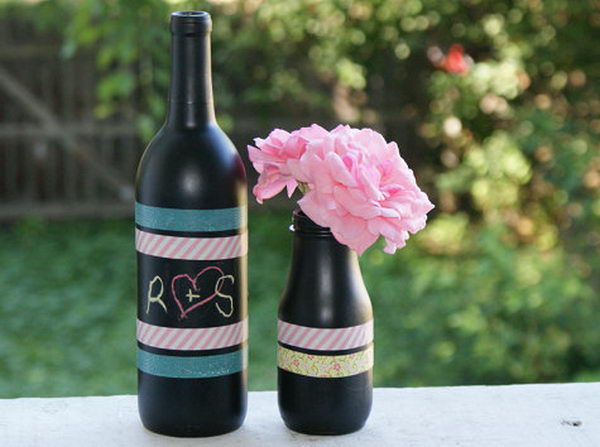 DIY Chalkboard Paint Centerpiece.