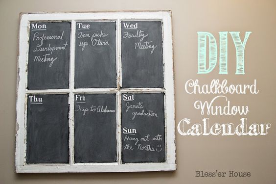 DIY Chalkboard Window Calendar.