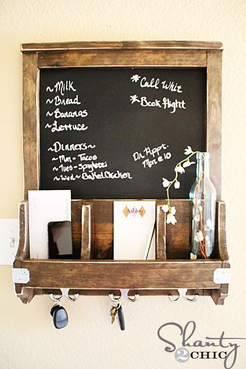 DIY Chalkboard and Key Hooks.