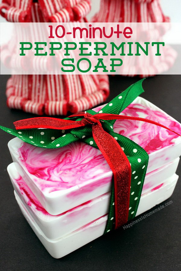 DIY Holiday Gift Idea Peppermint Soap.