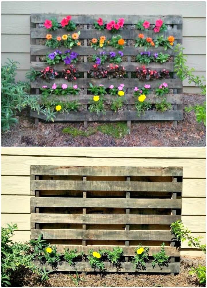 DIY Pallet Flower Garden.