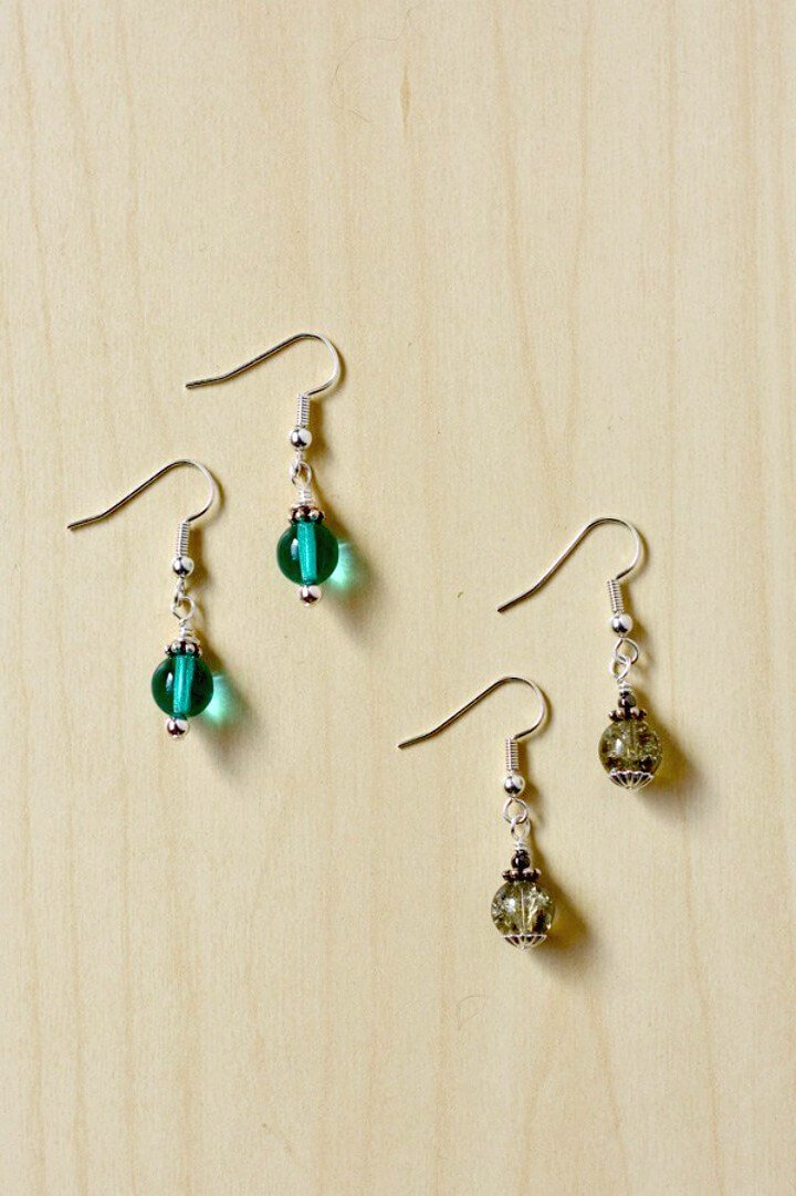 Earrings With Bead Caps and Spacers.