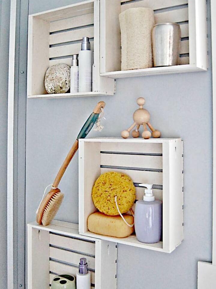 Easy DIY Bathroom Shelving.