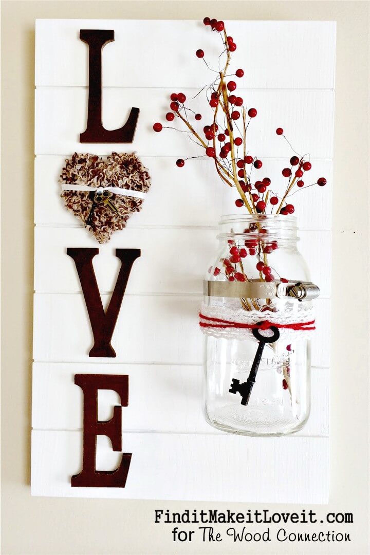 Easy Make Your Own Mason Jar Love Slat Sign.