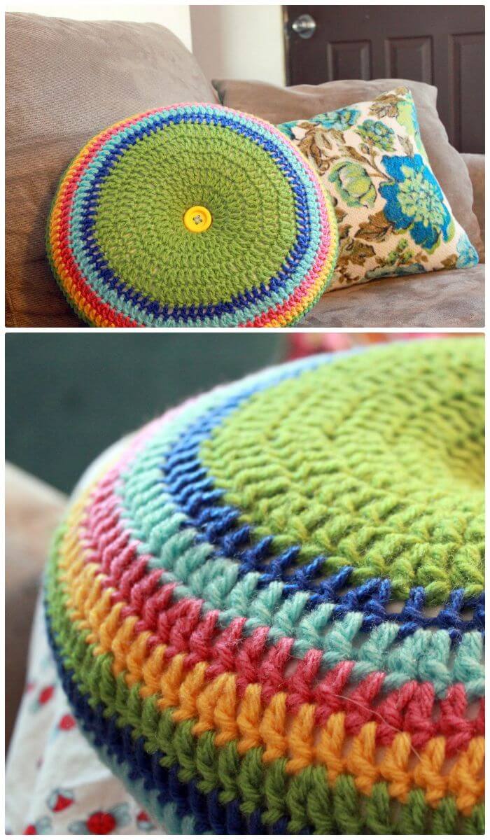 Easy Striped 16 Round Pillow.