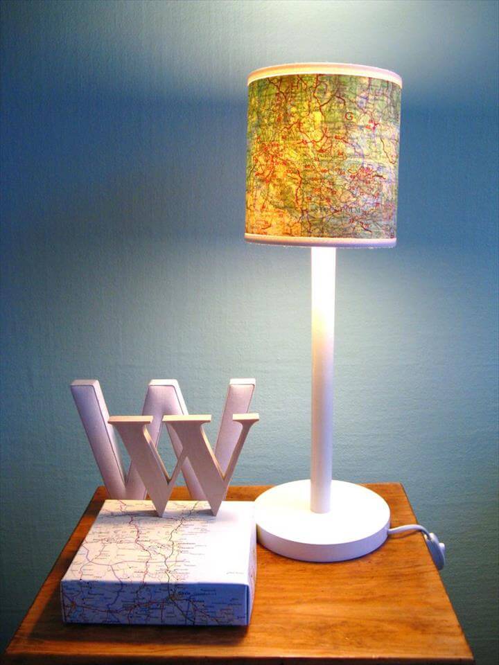 Easy-to-Make Map Lampshade.