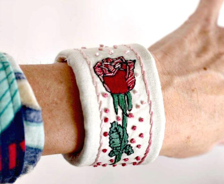 Embroidered Wrist Cuff.