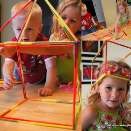 Exploring 3D structures. Straw Crafts For Kids