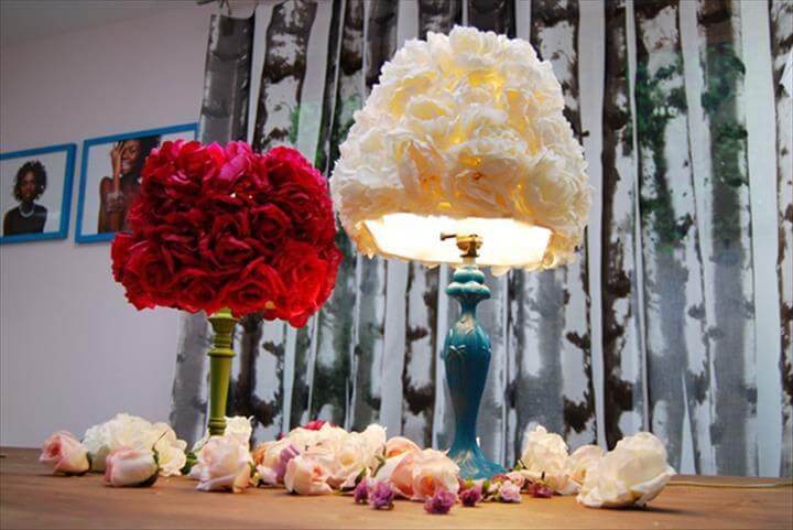 Faux Flower Lampshades.