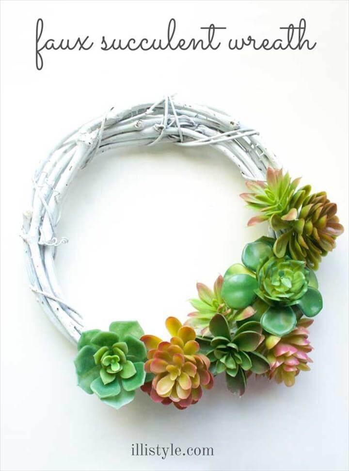 Faux Succulent Wreath.